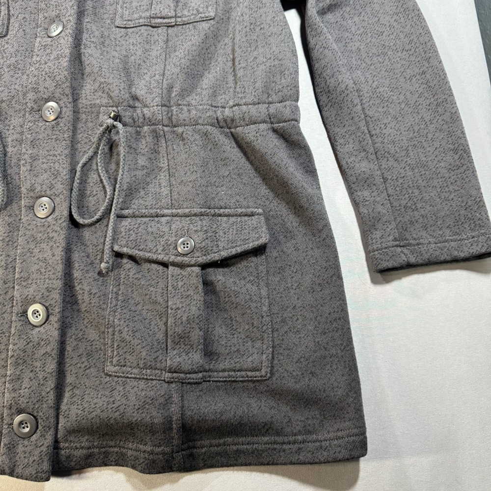 Torrid Womens 1 Gray Knit Military Utility Jacket Drawstring Waist Button Front - Picture 5 of 11